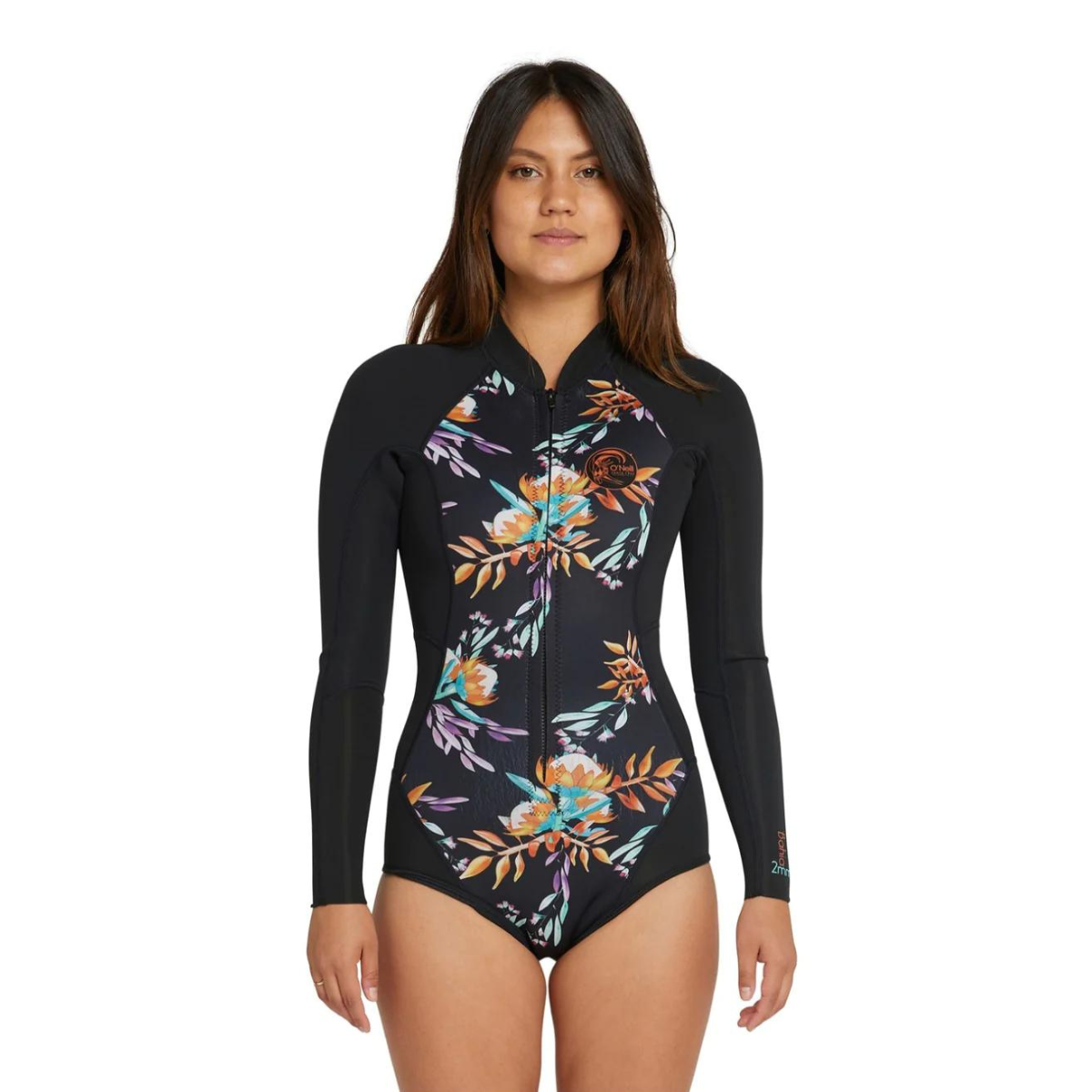 WETSUIT MUJER - BAHIA FZ LS CHEEKY SPRING 2MM - 3S06 AUST/BLK/BLK/BLK