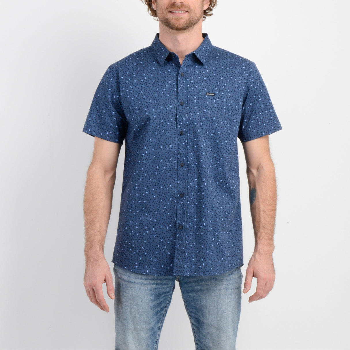 CAMISA MC - JAQUARD BLUE - VE26