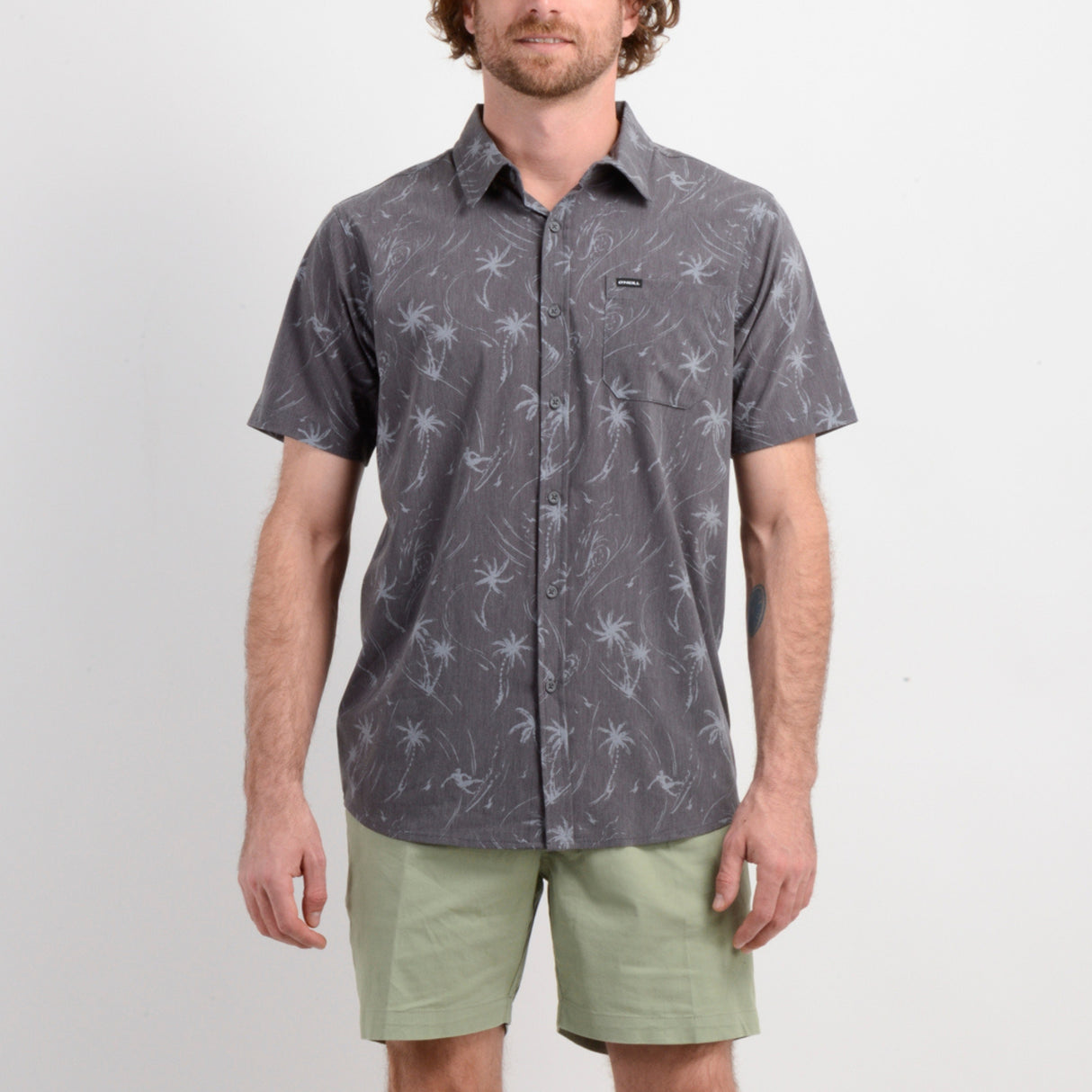 CAMISA MC - GRAPHITE PALM - VE26