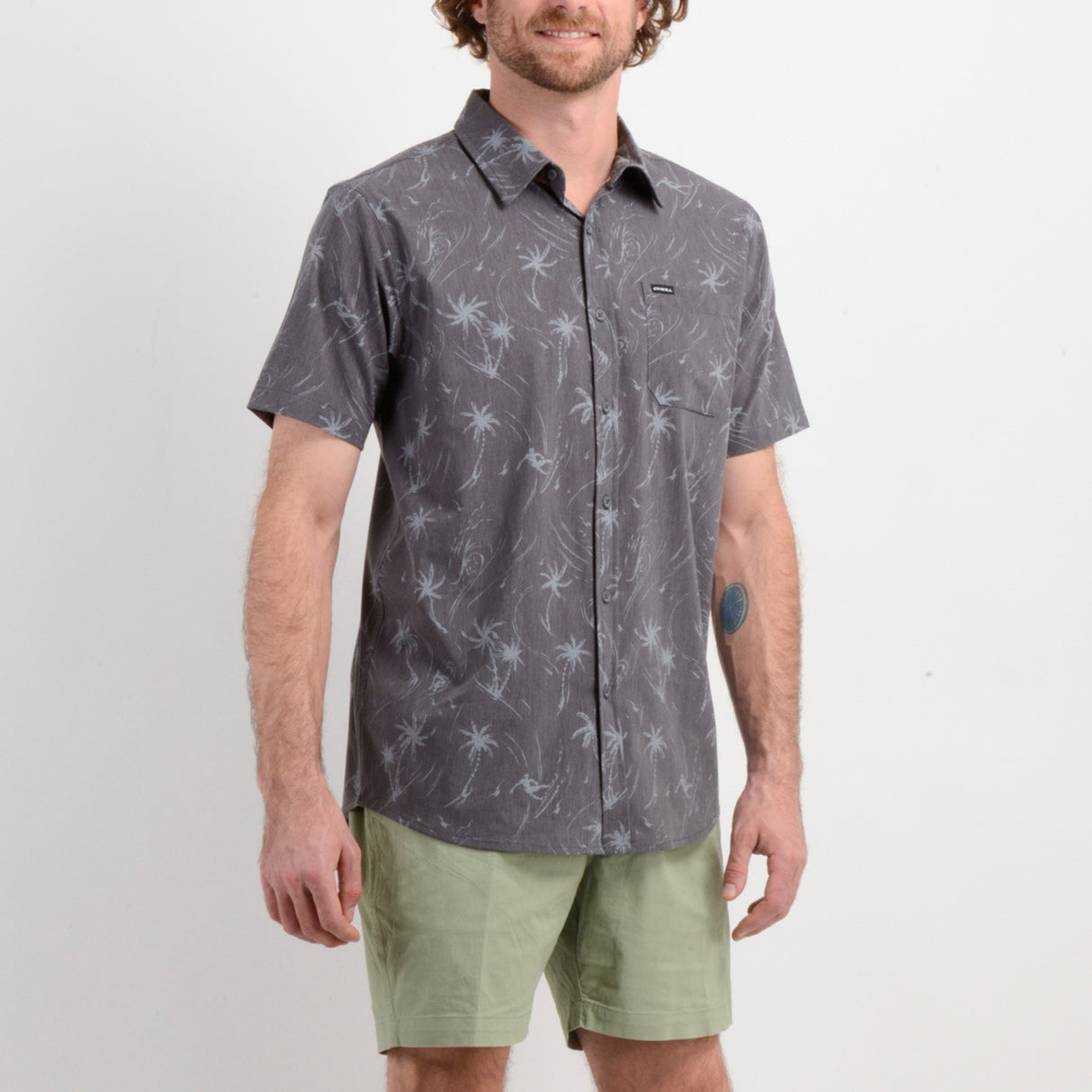 CAMISA MC - GRAPHITE PALM - VE26