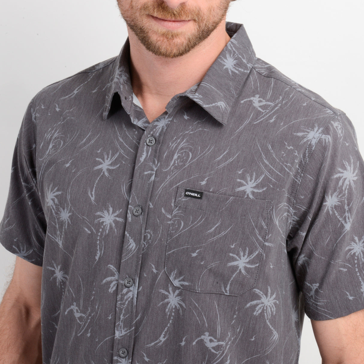 CAMISA MC - GRAPHITE PALM - VE26