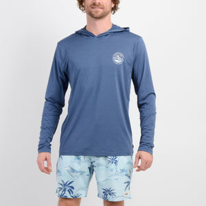 LYCRA HOMBRE - TRVLR HOODED L/S - HYB MEL BLUE - VE26