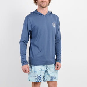 LYCRA HOMBRE - TRVLR HOODED L/S - HYB MEL BLUE - VE26