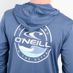 LYCRA HOMBRE - TRVLR HOODED L/S - HYB MEL BLUE - VE26