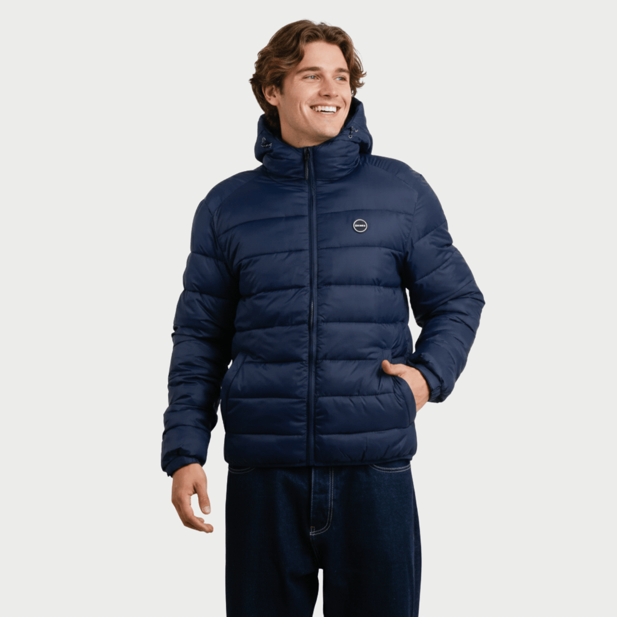 CASACA HOMBRE - CASACA CON CAPUCHA - DRESS BLUE