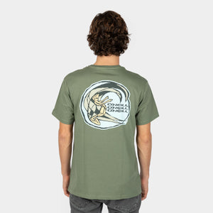 POLO M/C - SPIKE T-SHIRT - DEEP LICHEN GREEN