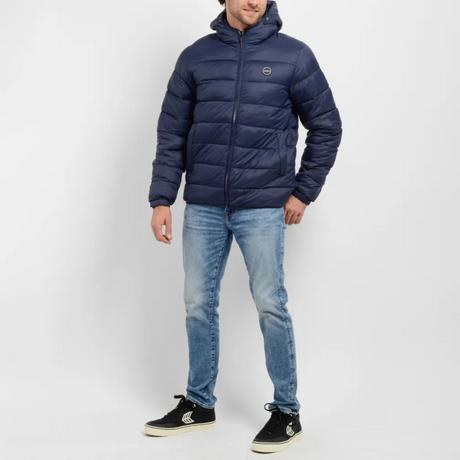 CASACA HOMBRE - CASACA CON CAPUCHA - DRESS BLUE