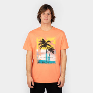 POLO M/C - JACK O'NEILL BACK PRINT T-SHIRT - LIVING CORAL