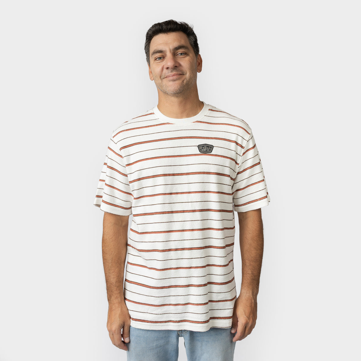 POLO M/C - T-SHIRT S-SLV MEN - STRIPE BROWN