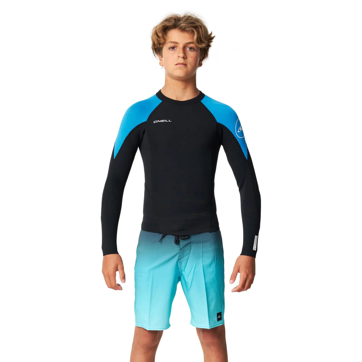 WETSUIT JACKET - NIÑO - BOYS REACTOR 2 LS CREW 1.5 MM - ES8 BLK/OCEAN/OCEAN