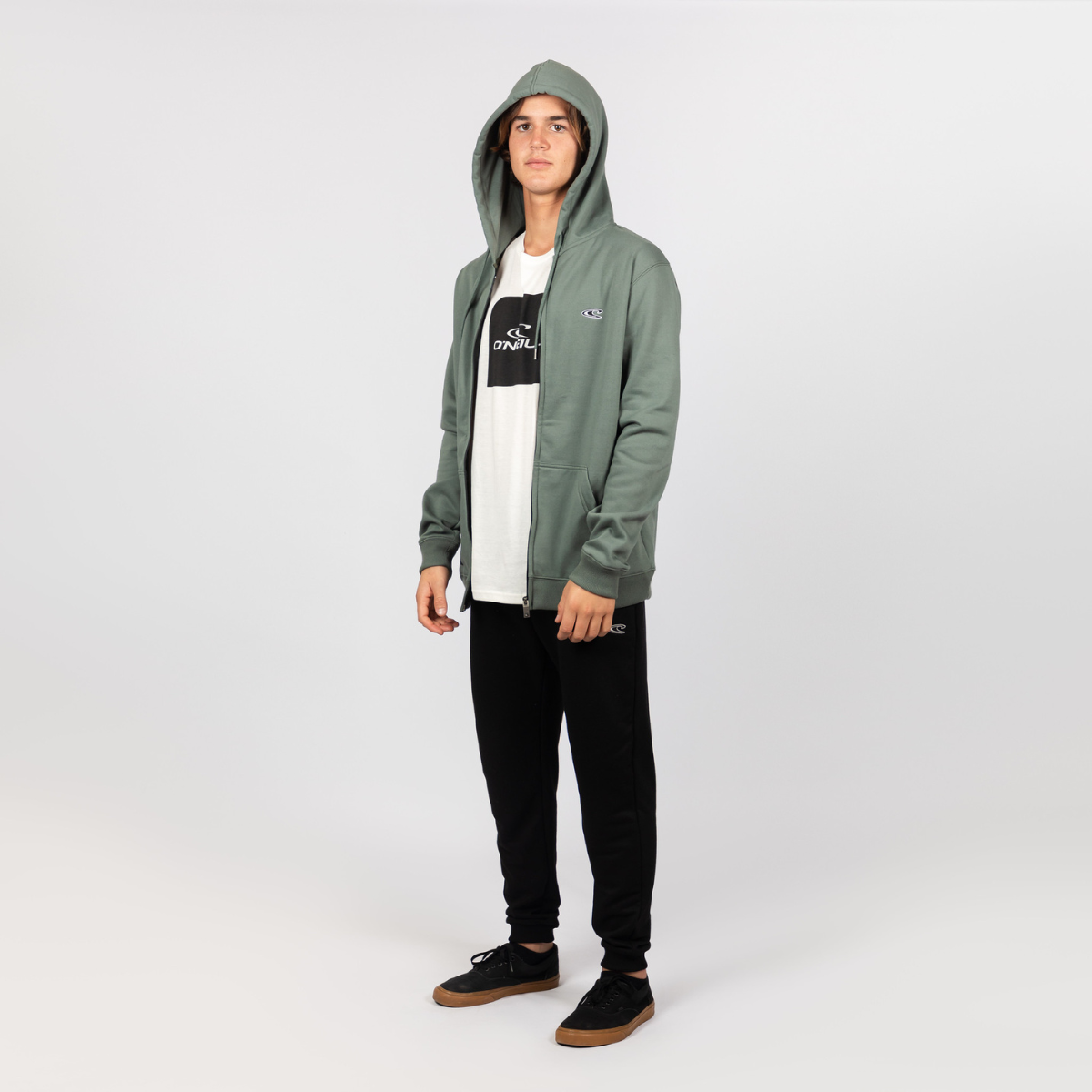 POLERON HOMBRE - 2-KNIT FZ HOODY - AGAVE GREEN - IN87