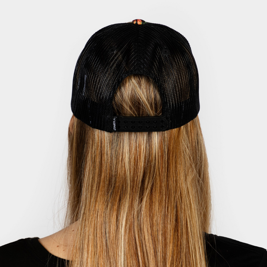 GORRA MUJER - FLOOD TRUCKER CAP - BLACK TROPICAL FLOWER - IN87