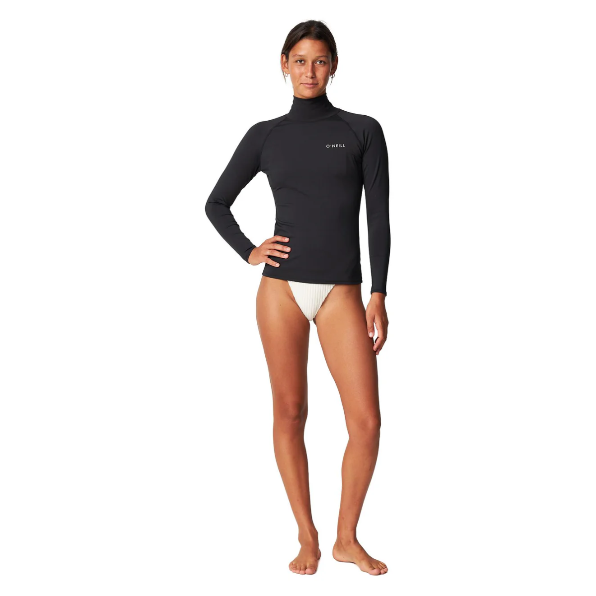 LYCRA MUJER - SALINA PREMIUN HIGH NECK UV RASH VEST - BLK - VE25 - SALE