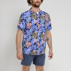 CAMISA MC KAGAROO - RAPPORT NAVY WITH FLOWERS - IN87