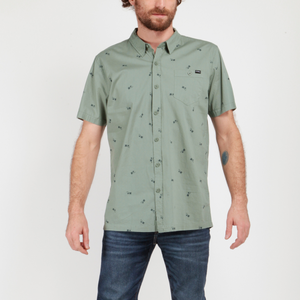 CAMISA MC BEDARRA - GREEN BAY PALM PRINT - IN87