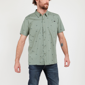 CAMISA MC BEDARRA - GREEN BAY PALM PRINT - IN87