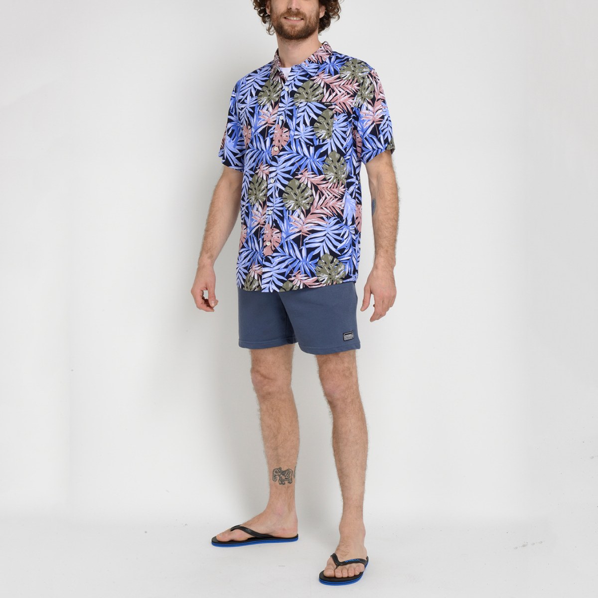 CAMISA MC KAGAROO - RAPPORT NAVY WITH FLOWERS - IN87