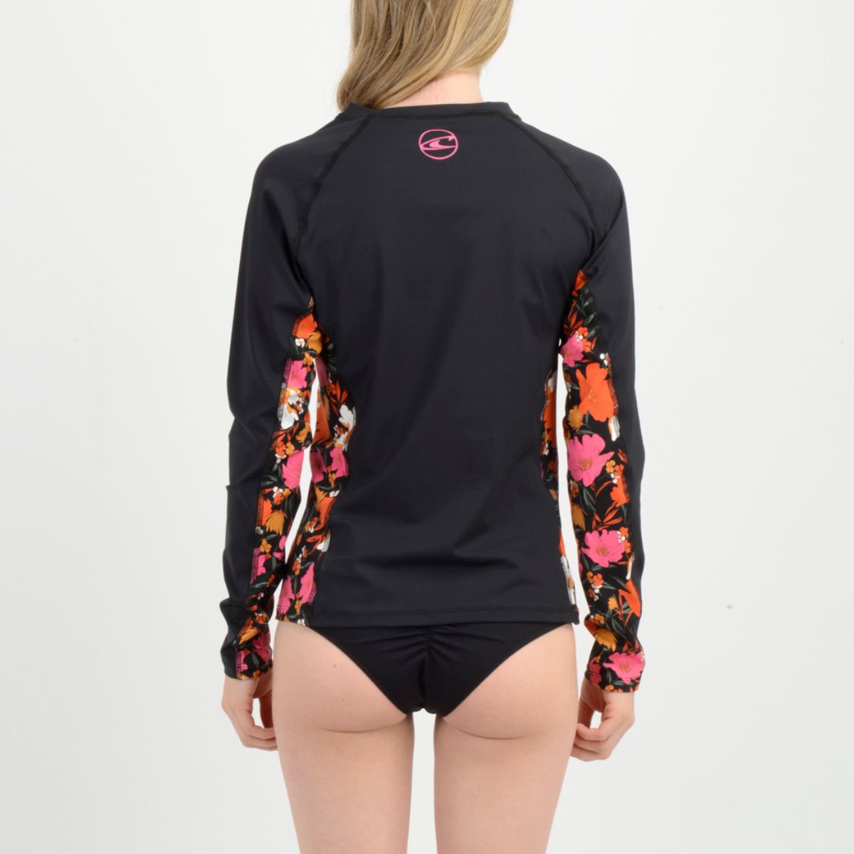 LYCRA PLAYA - MUJER - L/S CREW - FLORAL BLACK