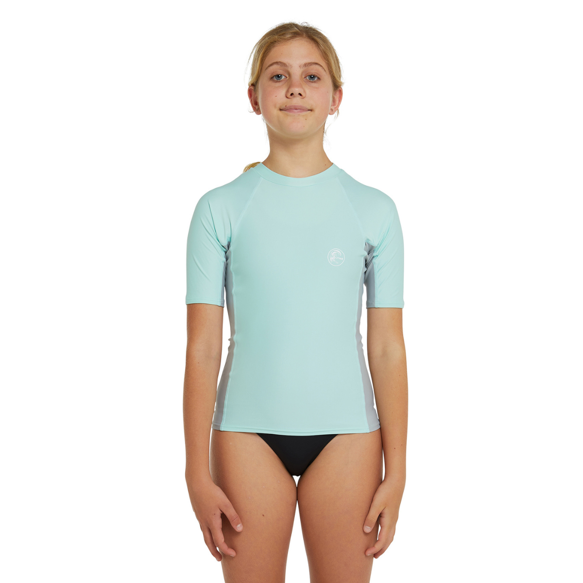 LYCRA NIÑOS - GIRLS CLASSIC UV SS RASH VEST - SEAFM/ CGREY