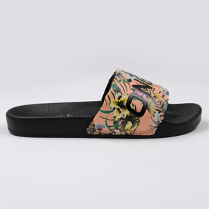 SANDALIA MUJER - BLACK FLORAL SLIDE - IN87