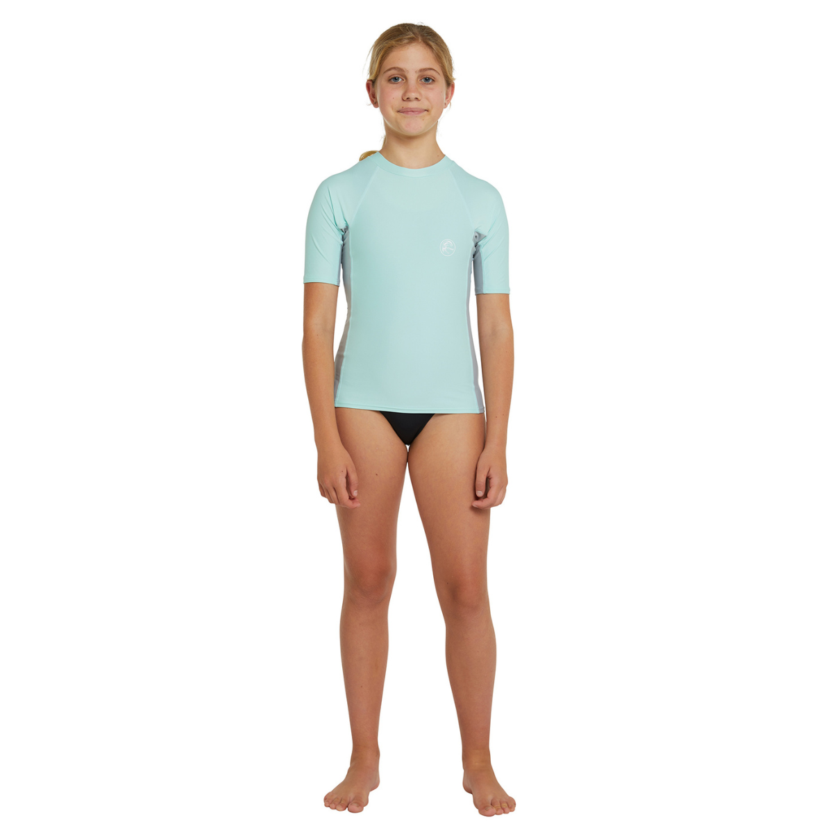 LYCRA NIÑOS - GIRLS CLASSIC UV SS RASH VEST - SEAFM/ CGREY