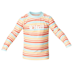 LYCRA NIÑO - GIRLS TODDLER SPF LS RASH TEE - RETR RETRO STRIPE