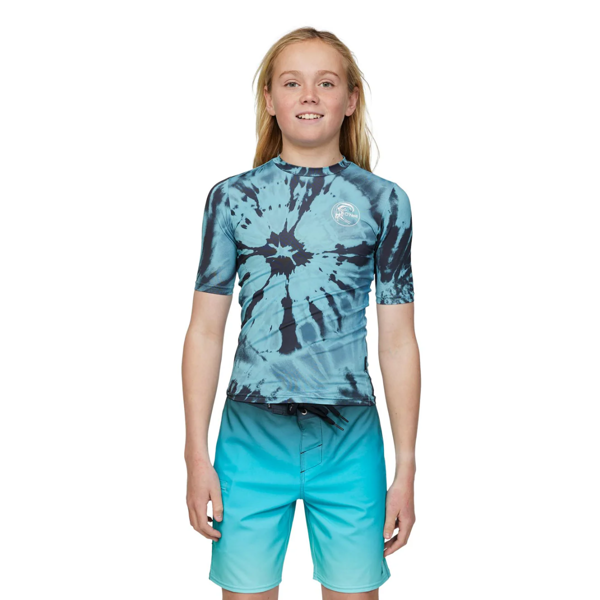 LYCRA NIÑOS - BOYS DOPEDYE SS UV SURF TEE - 251 DEEP TEAL