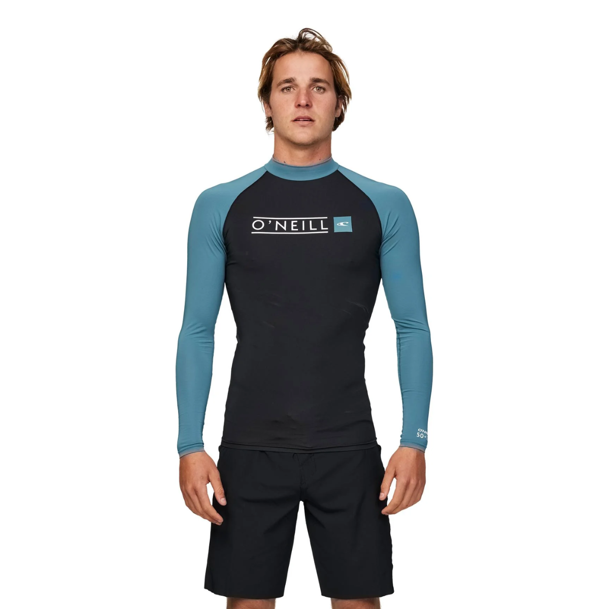 LYCRA - HOMBRE - REACTOR BLOCK UV LS RASH VEST - BLD BLACK/DEEP TEAL