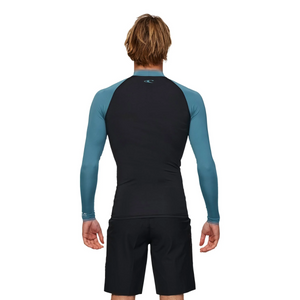 LYCRA - HOMBRE - REACTOR BLOCK UV LS RASH VEST - BLD BLACK/DEEP TEAL