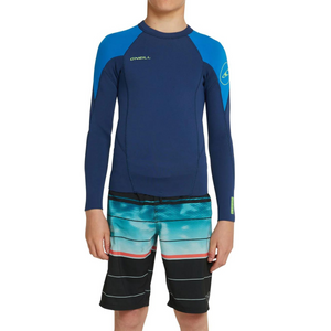 WETSUIT JACKET - NIÑO - BOYS REACTOR 2 LS CREW 1.5MM - 3S58 NAVY/ULTRA/DAYGLO