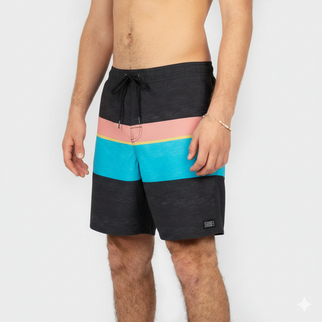 ROPA DE BAÑO HOMBRE - HERMOSA BLOCK EW 17" - BLACK - VE26