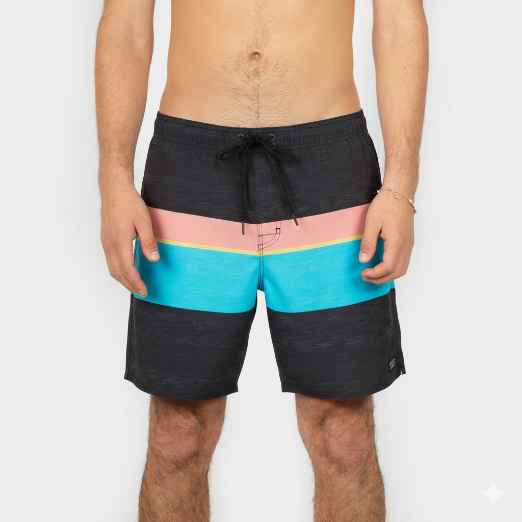 ROPA DE BAÑO HOMBRE - HERMOSA BLOCK EW 17" - BLACK - VE26