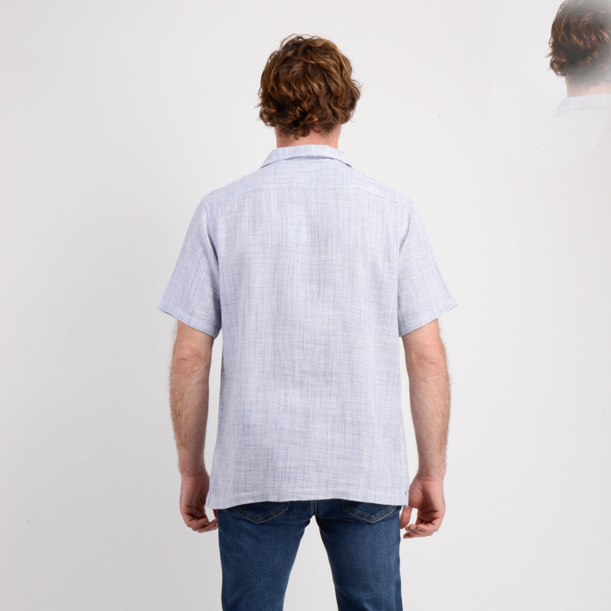 CAMISA MC - JAQUARD BLUE - VE26