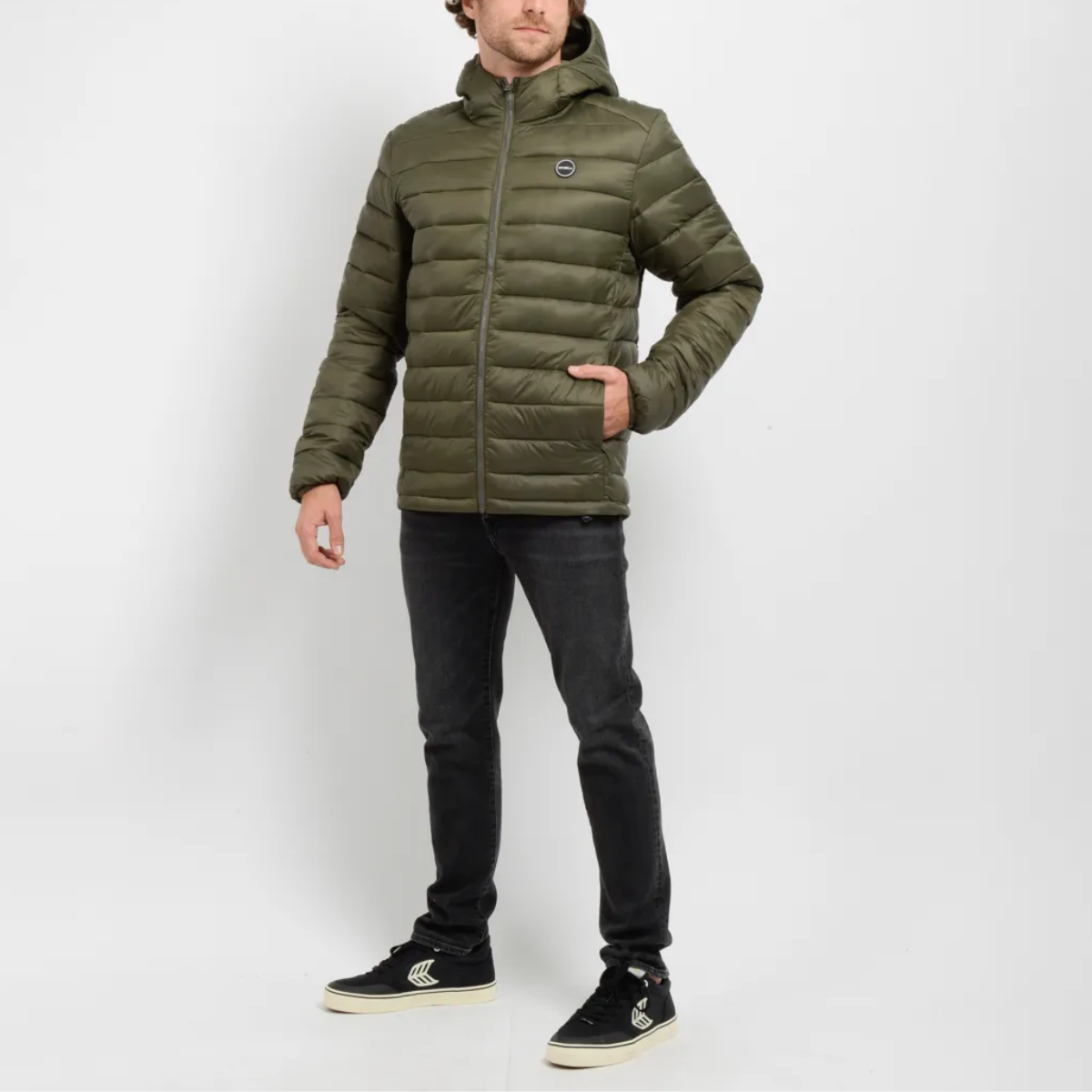 CASACA HOMBRE - CASACA CON CAPUCHA - LICHEN GREEN