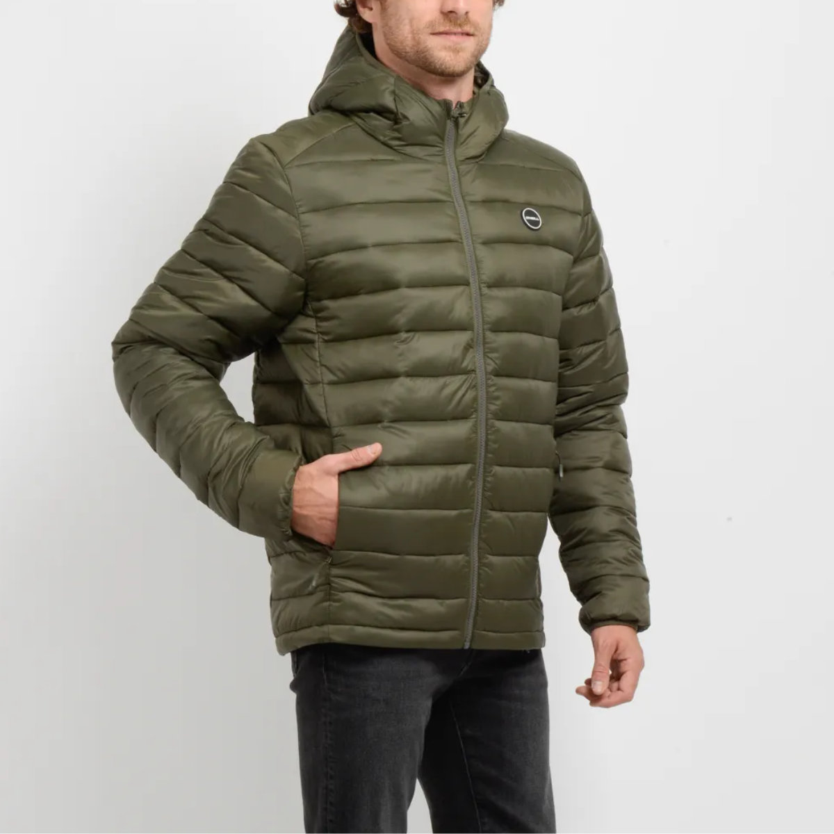 CASACA HOMBRE - CASACA CON CAPUCHA - LICHEN GREEN