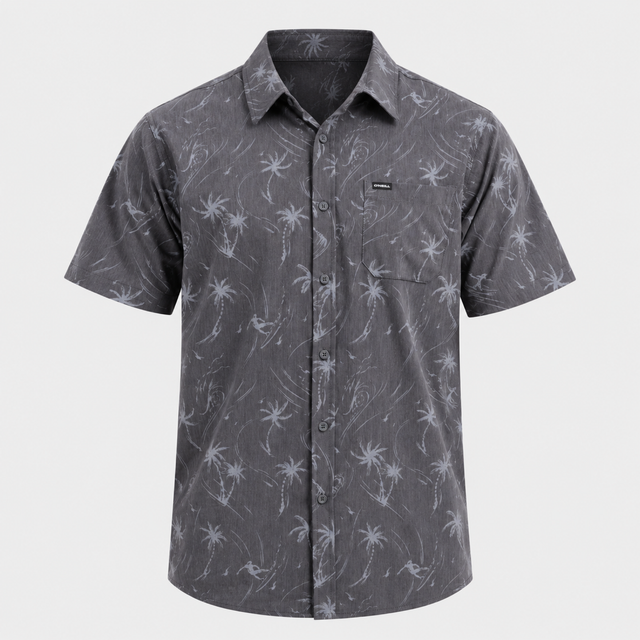 Camisa O’Neill GRAPHITE PALM VE26, vista frontal 3D