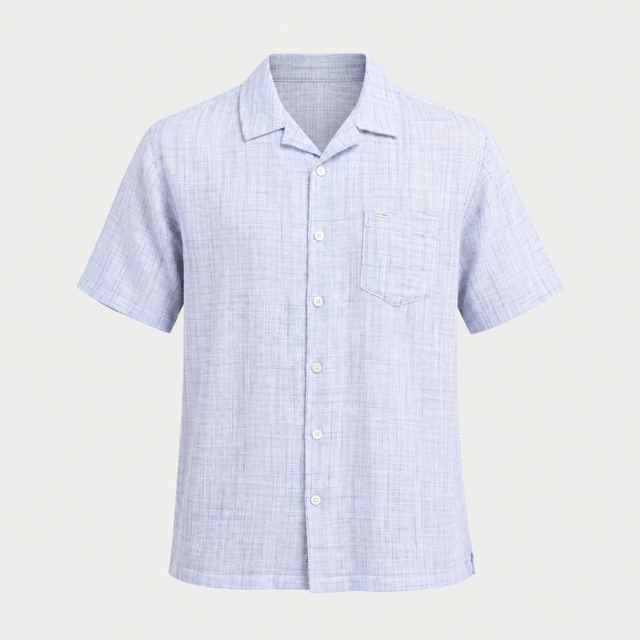 Camisa O’Neill JAQUARD BLUE VE26, vista frontal 3D
