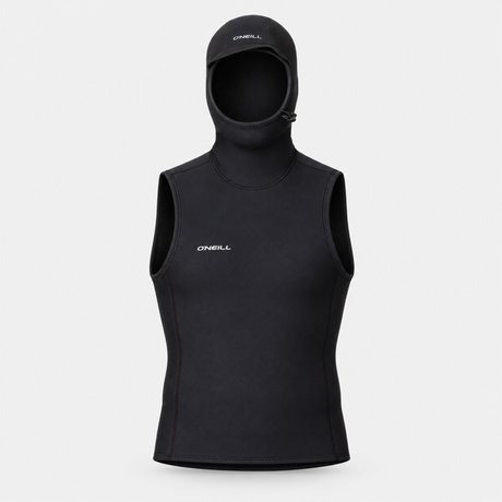 WETSUIT HOMBRE - LARGO - HYPER FIRE NO SLEEVE GBS HOODED VEST - BLACK IN26 - vista 3D