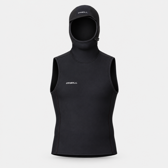 WETSUIT HOMBRE - LARGO - HYPER FIRE NO SLEEVE GBS HOODED VEST - BLACK IN26 - vista 3D