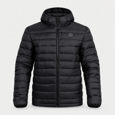 CASACA HOMBRE - CASACA CON CAPUCHA - BLACK - IN26 - SALE - vista 3D