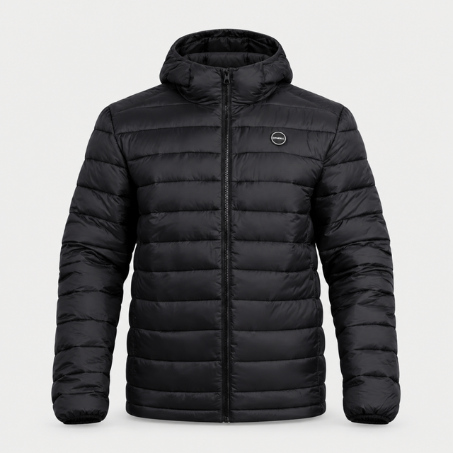 CASACA HOMBRE - CASACA CON CAPUCHA - BLACK - IN26 - SALE - vista 3D
