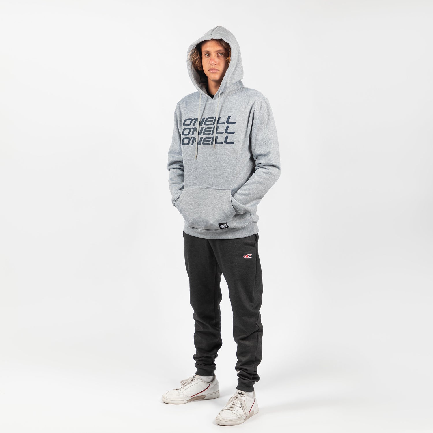 POLERON HOMBRE - LM TRIPLE STACK HOODIE - SILVER MELEE - IN21