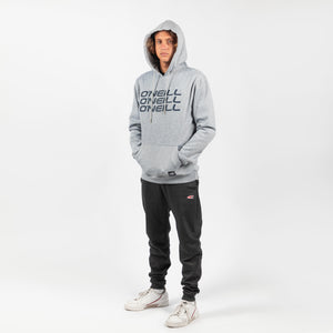 POLERON HOMBRE - LM TRIPLE STACK HOODIE - SILVER MELEE - INVIERNO 2021