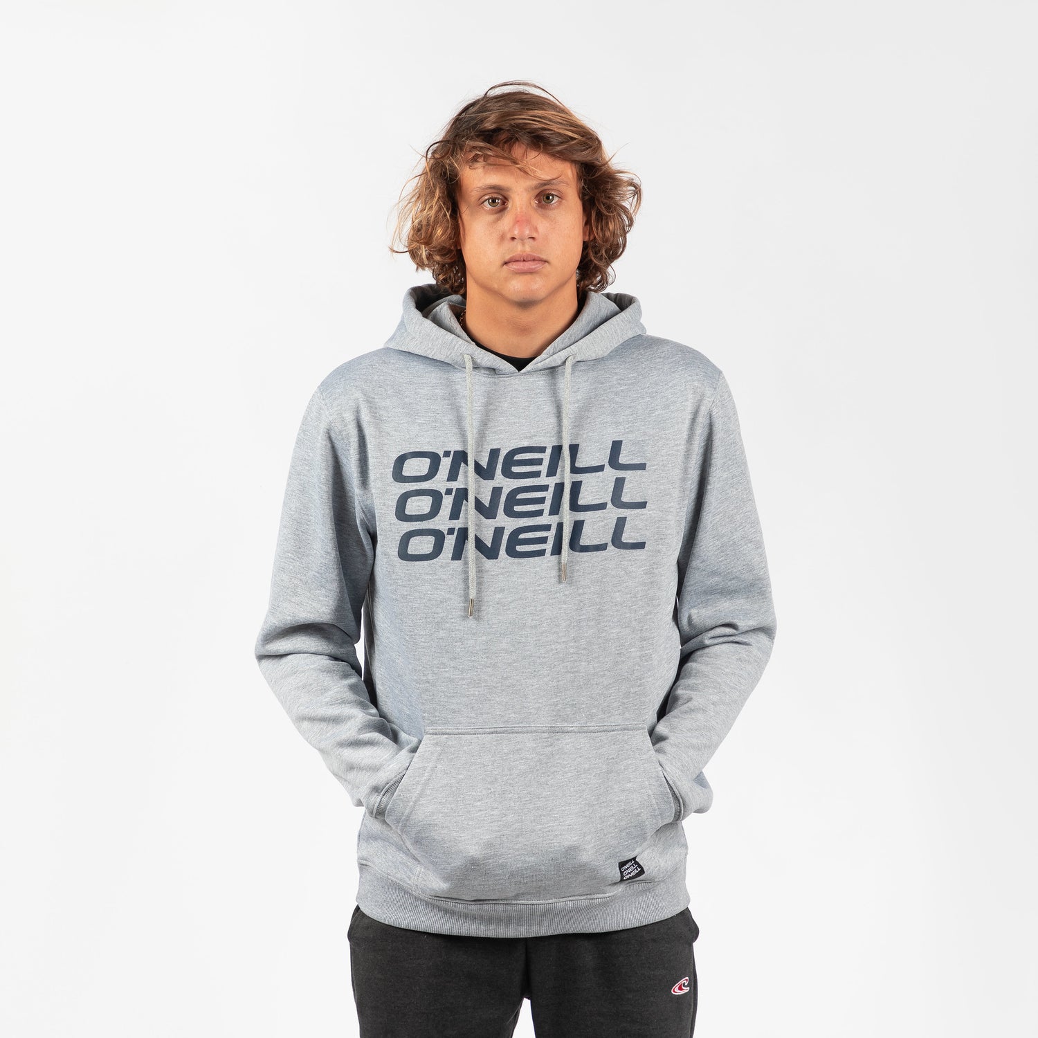 POLERON HOMBRE - LM TRIPLE STACK HOODIE - SILVER MELEE - IN21