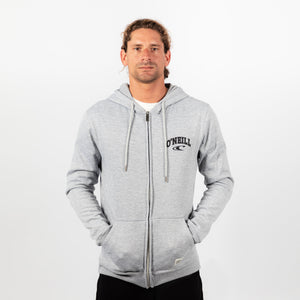 POLERON HOMBRE - LM STATE FULL ZIP HOODIE -SILVER MELEE - VERANO 2022