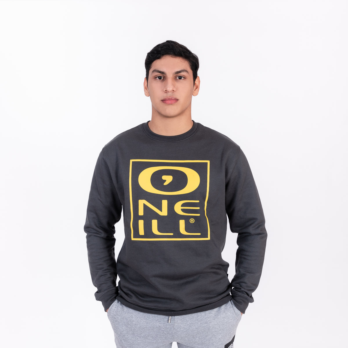 POLERON HOMBRE - LM TONAL CREW SWEATSHIRT - ASPHALT - IN20