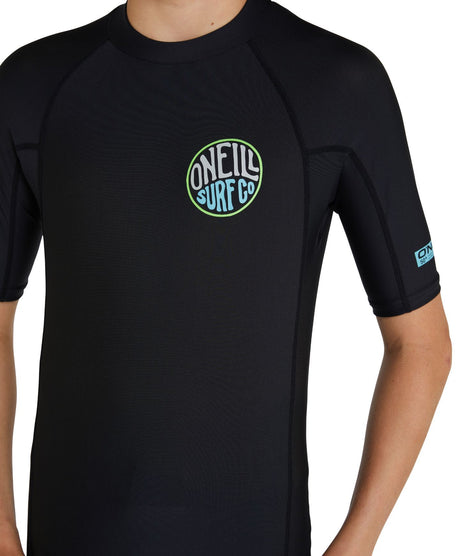 LYCRA NIÑOS - BOYS REACTOR UV SS RASH VEST - 002 BLACK - VERANO 2023